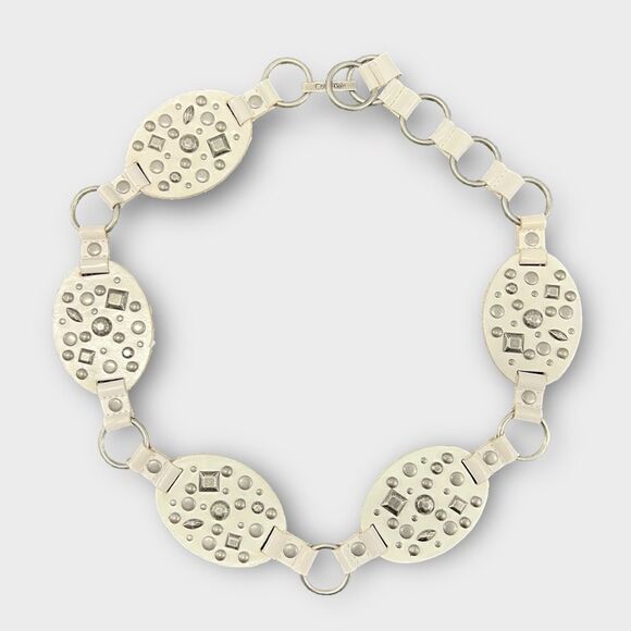 Calvin Klein Accessories - Calvin Klien 36" White Studded Leather Medallion Belt